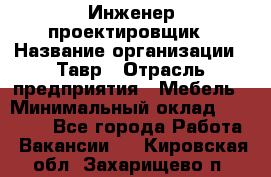 Инженер-проектировщик › Название организации ­ Тавр › Отрасль предприятия ­ Мебель › Минимальный оклад ­ 50 000 - Все города Работа » Вакансии   . Кировская обл.,Захарищево п.